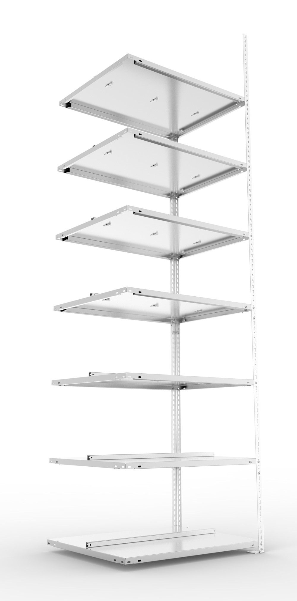 Büroschraubregal, 2500 x 750 x 600 mm (HxBxT), Anbauregal