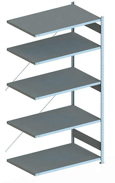 Fachbodenregal, 2500 x 1300 x 800 mm (HxBxT), Anbauregal