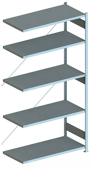 Fachbodenregal, 2500 x 1300 x 600 mm (HxBxT), Anbauregal
