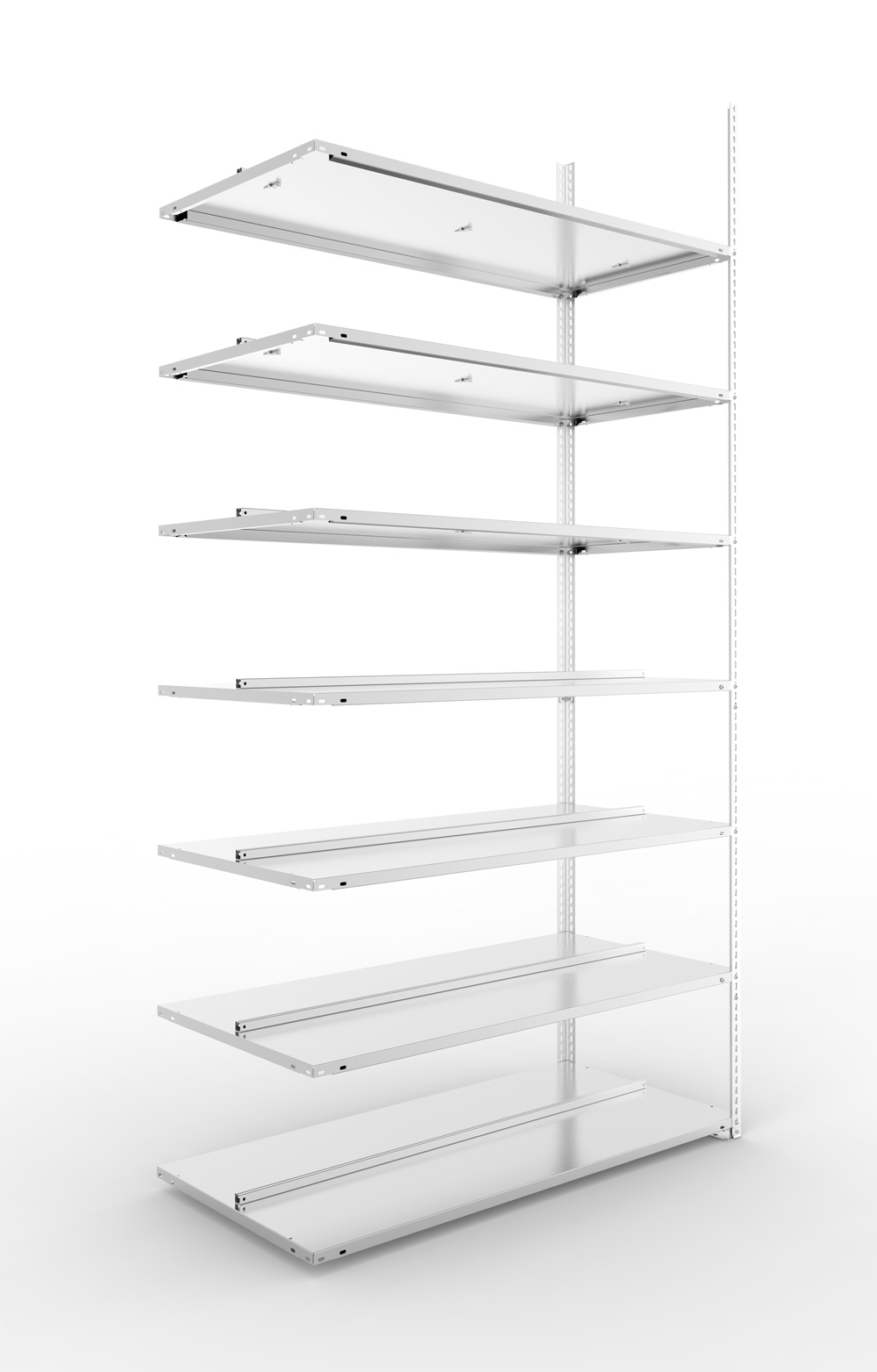 Büroschraubregal, 2500 x 1250 x 600 mm (HxBxT), Anbauregal