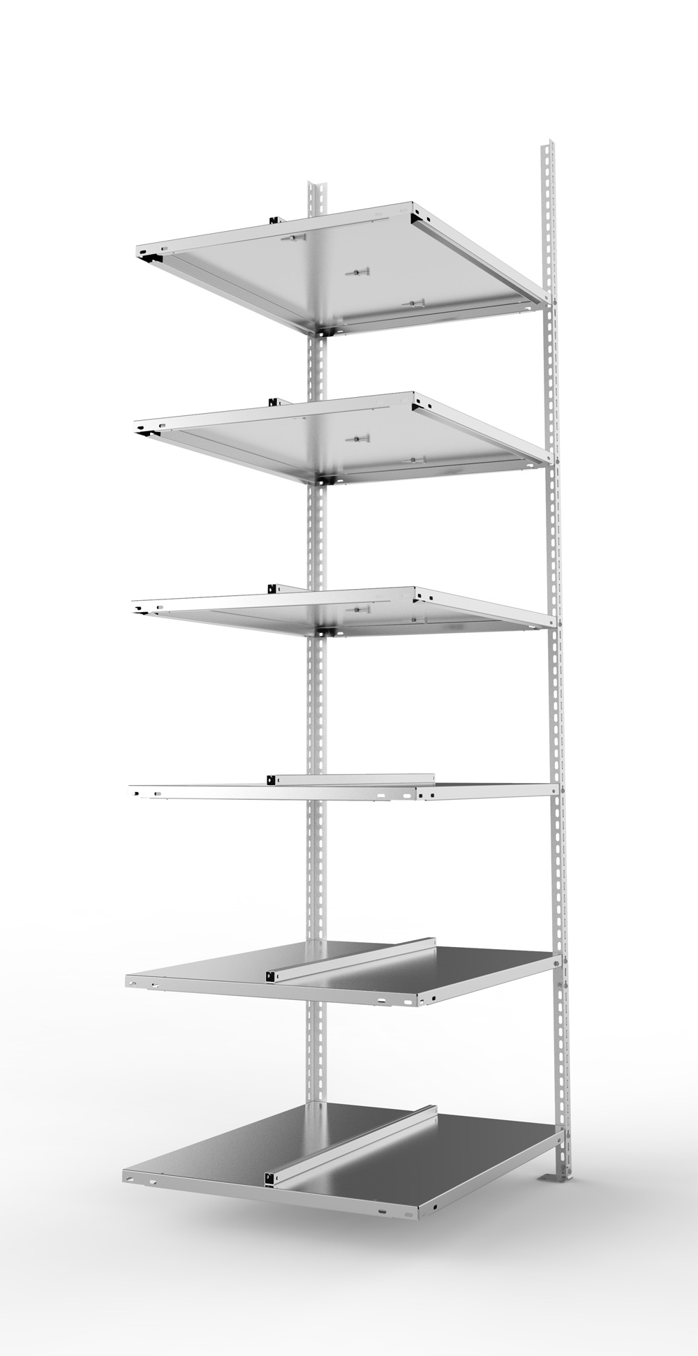 Büroschraubregal, 2200 x 750 x 600 mm (HxBxT), Anbauregal