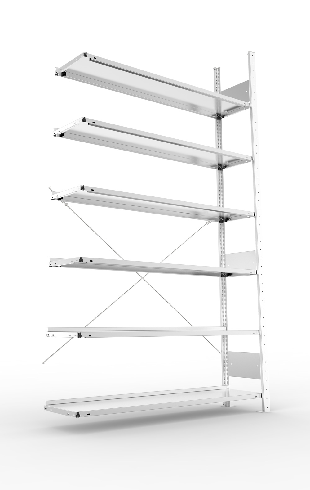 Büroregal, 2200 x 1250 x 300 mm (HxBxT), Anbauregal
