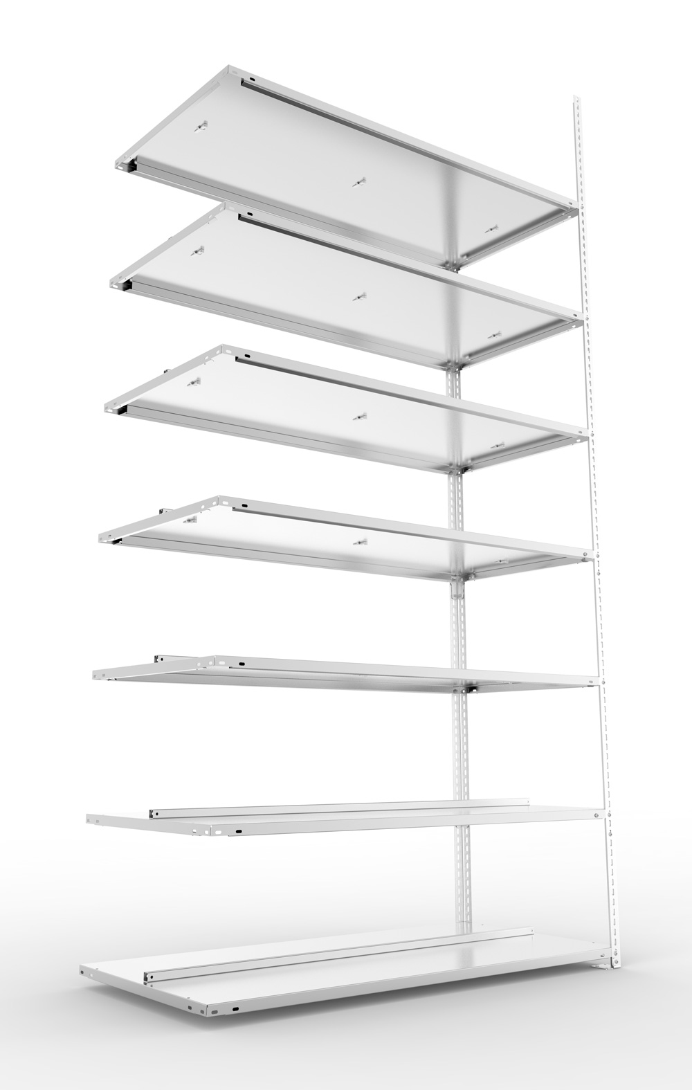 Büroschraubregal, 2500 x 1250 x 600 mm (HxBxT), Anbauregal