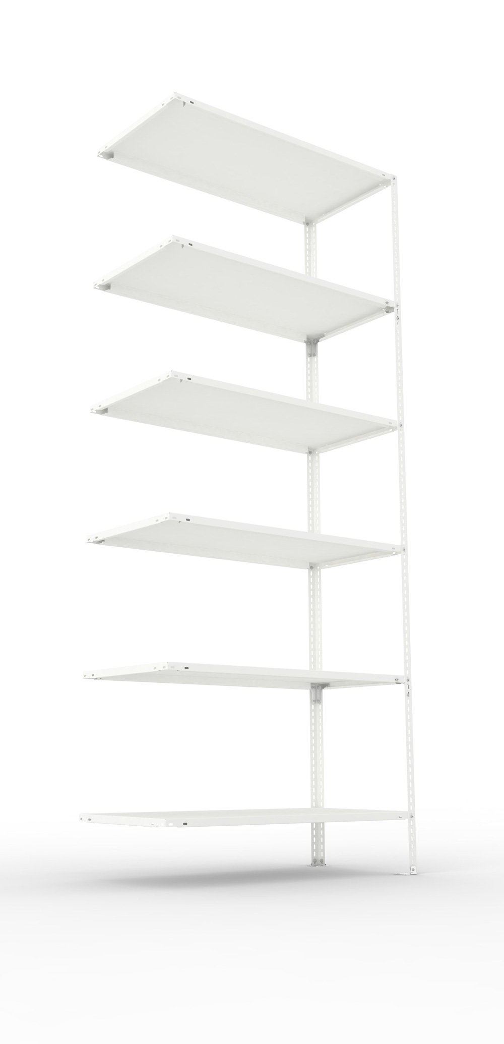 Fachbodenschraubregal, 2500 x 1000 x 500 mm (HxBxT), Anbauregal