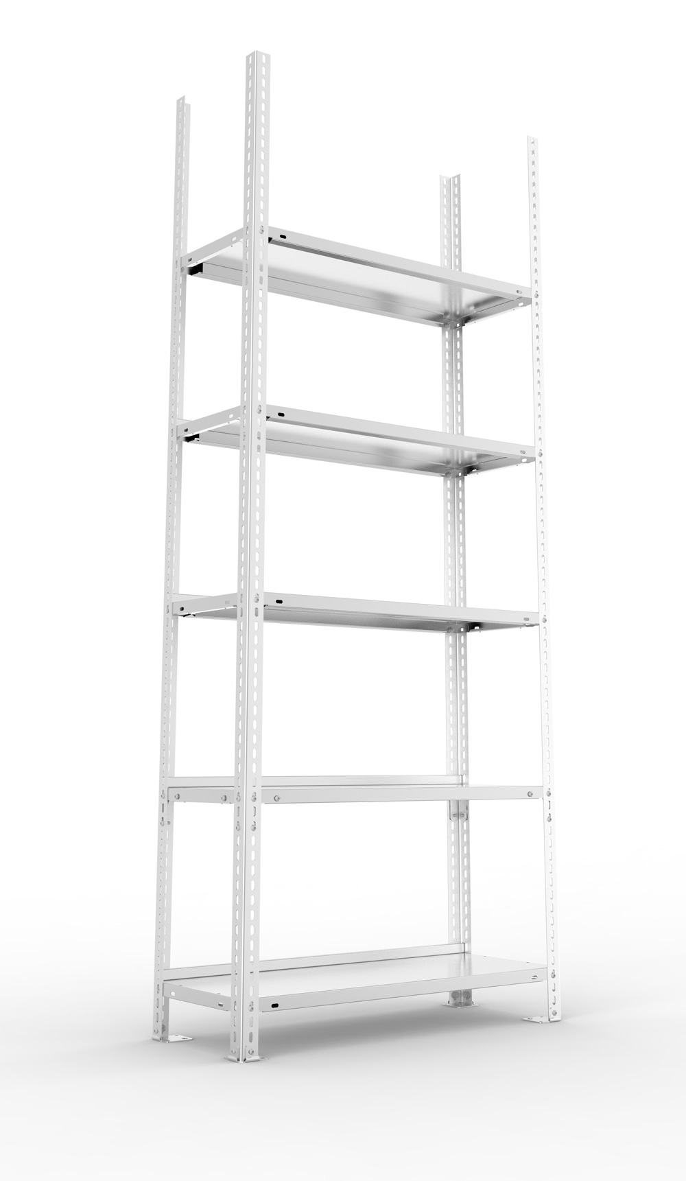 Büroschraubregal, 1850 x 750 x 300 mm (HxBxT), Grundregal