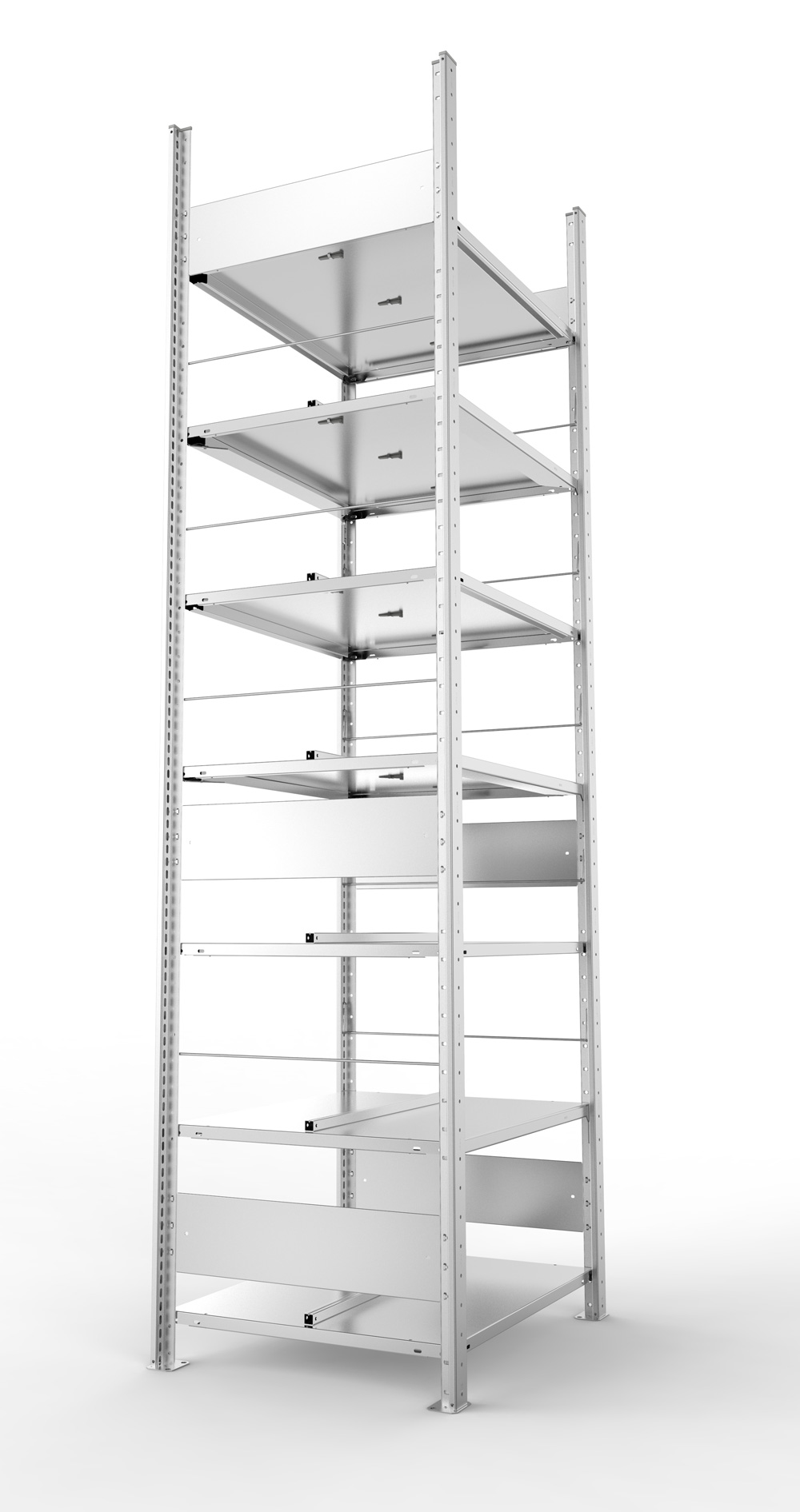Büroregal, 2500 x 750 x 600 mm (HxBxT), Grundregal