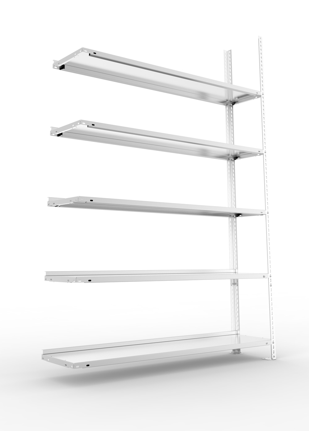 Büroschraubregal, 1850 x 1250 x 300 mm (HxBxT), Anbauregal
