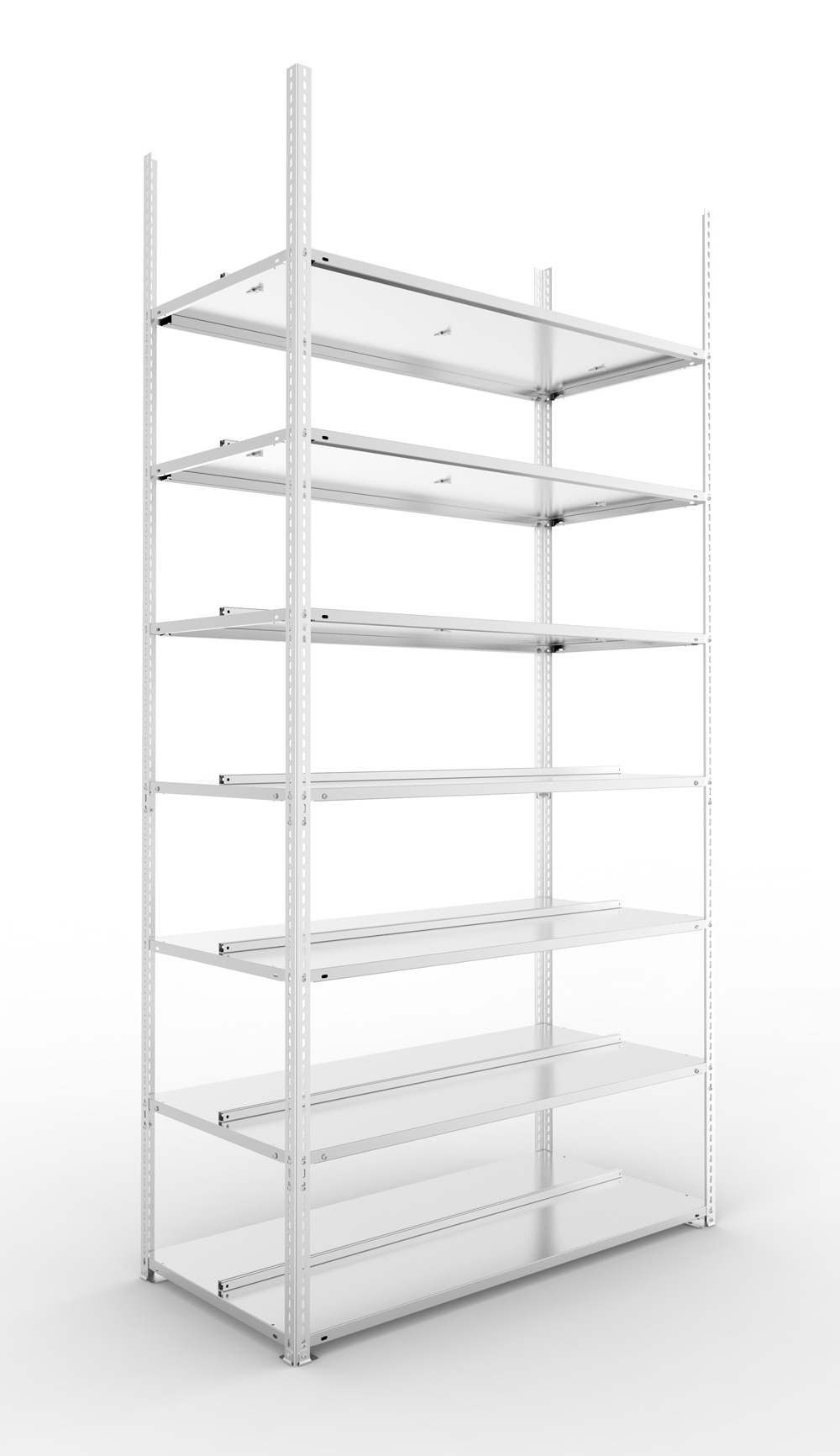Büroschraubregal, 2500 x 1250 x 600 mm (HxBxT), Grundregal
