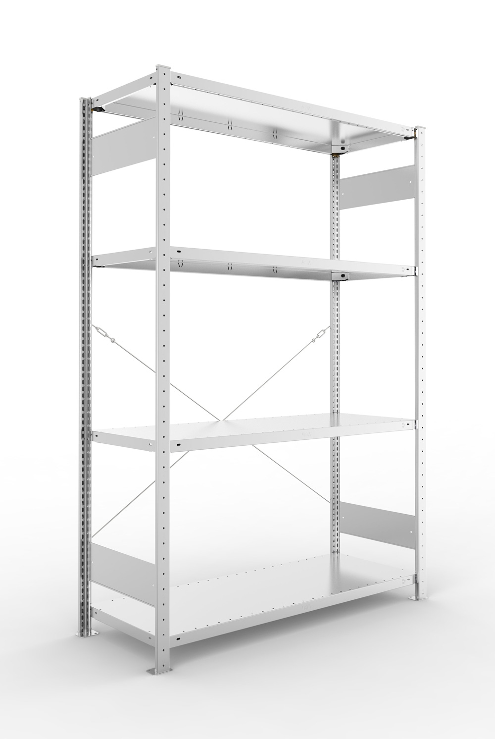 Fachbodenregal, 2000 x 1300 x 500 mm (HxBxT), Grundregal