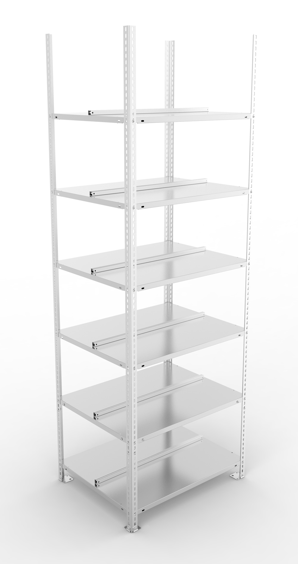 Büroschraubregal, 2200 x 750 x 600 mm (HxBxT), Grundregal