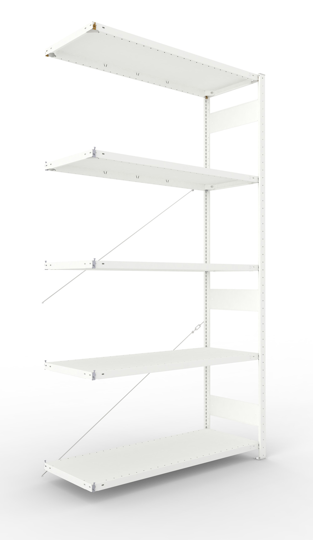 Fachbodenregal, 2500 x 1300 x 500 mm (HxBxT), Anbauregal