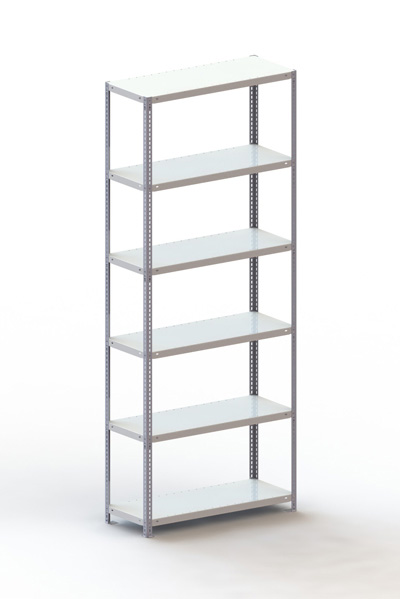 Fachbodenschraubregal, 2500 x 1000 x 400 mm (HxBxT), Grundregal