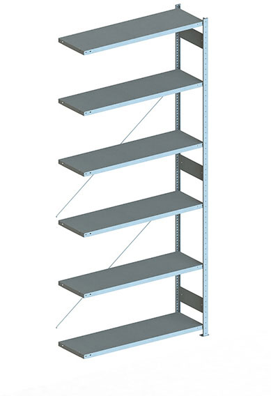 Fachbodenregal, 3000 x 1300 x 400 mm (HxBxT), Anbauregal