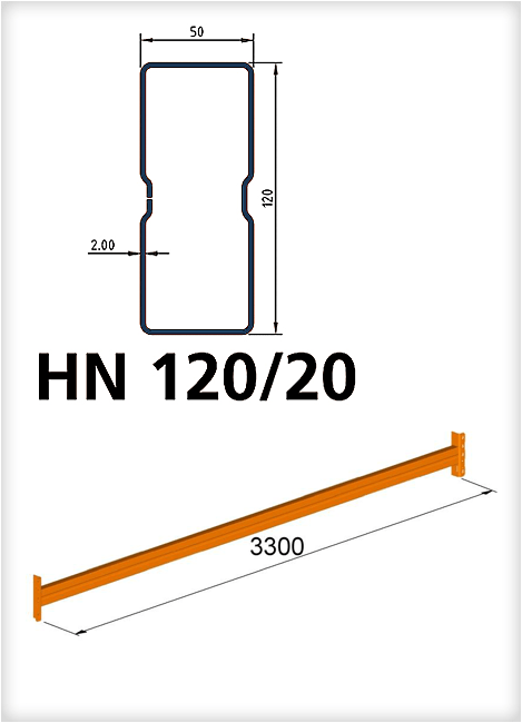 Traverse für Palettenregal HN 120/20 x 3.300 mm, Stück