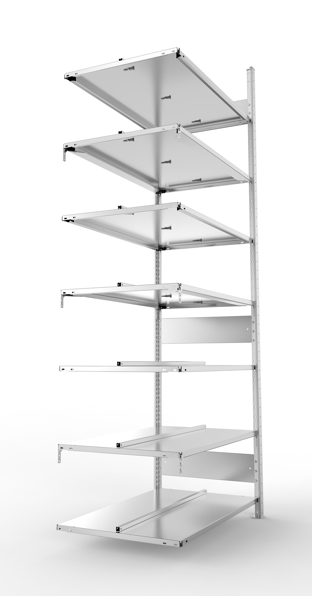 Büroregal, 2500 x 1000 x 600 mm (HxBxT), Anbauregal