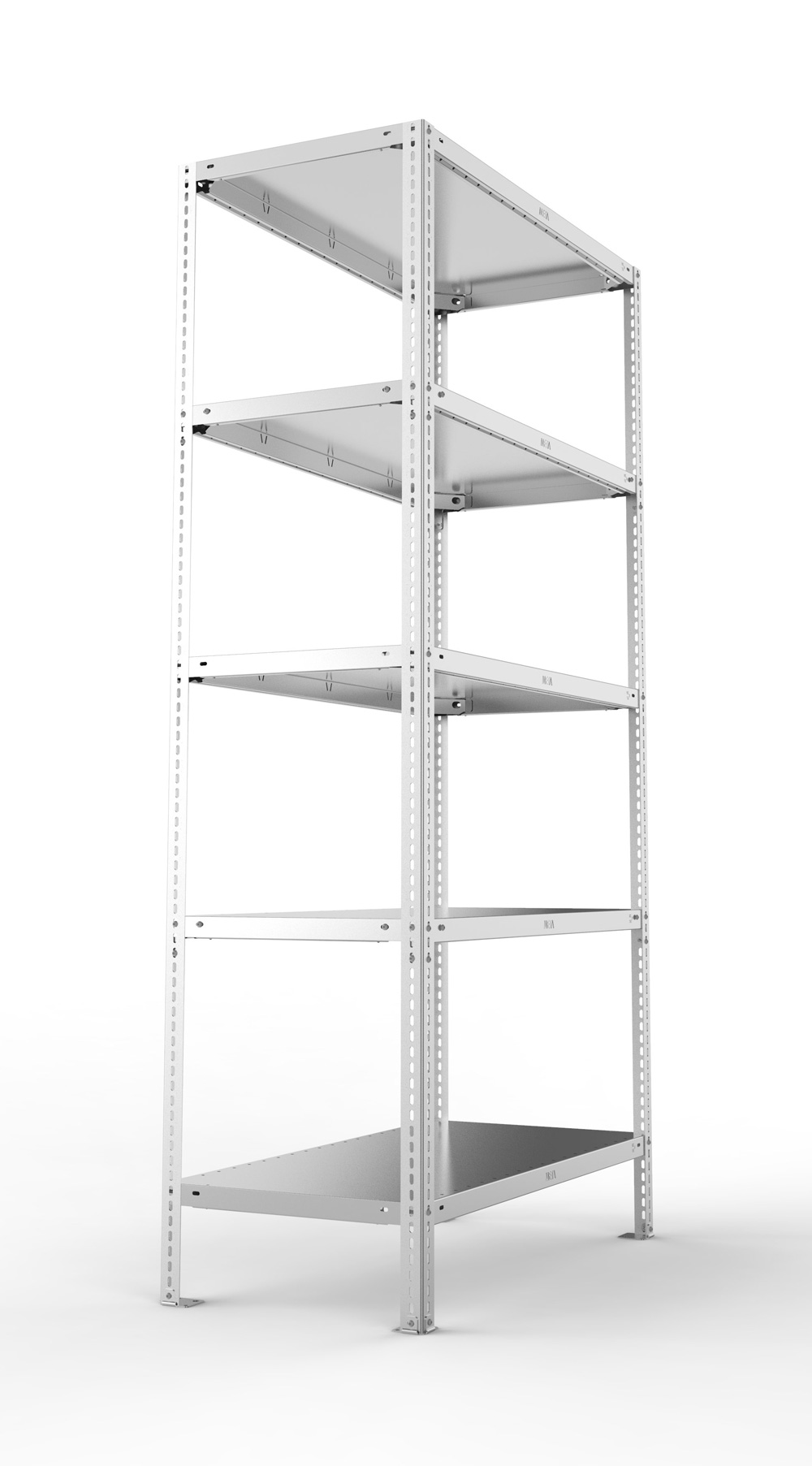 Fachbodenschraubregal, 2000 x 1000 x 500 mm (HxBxT), Grundregal