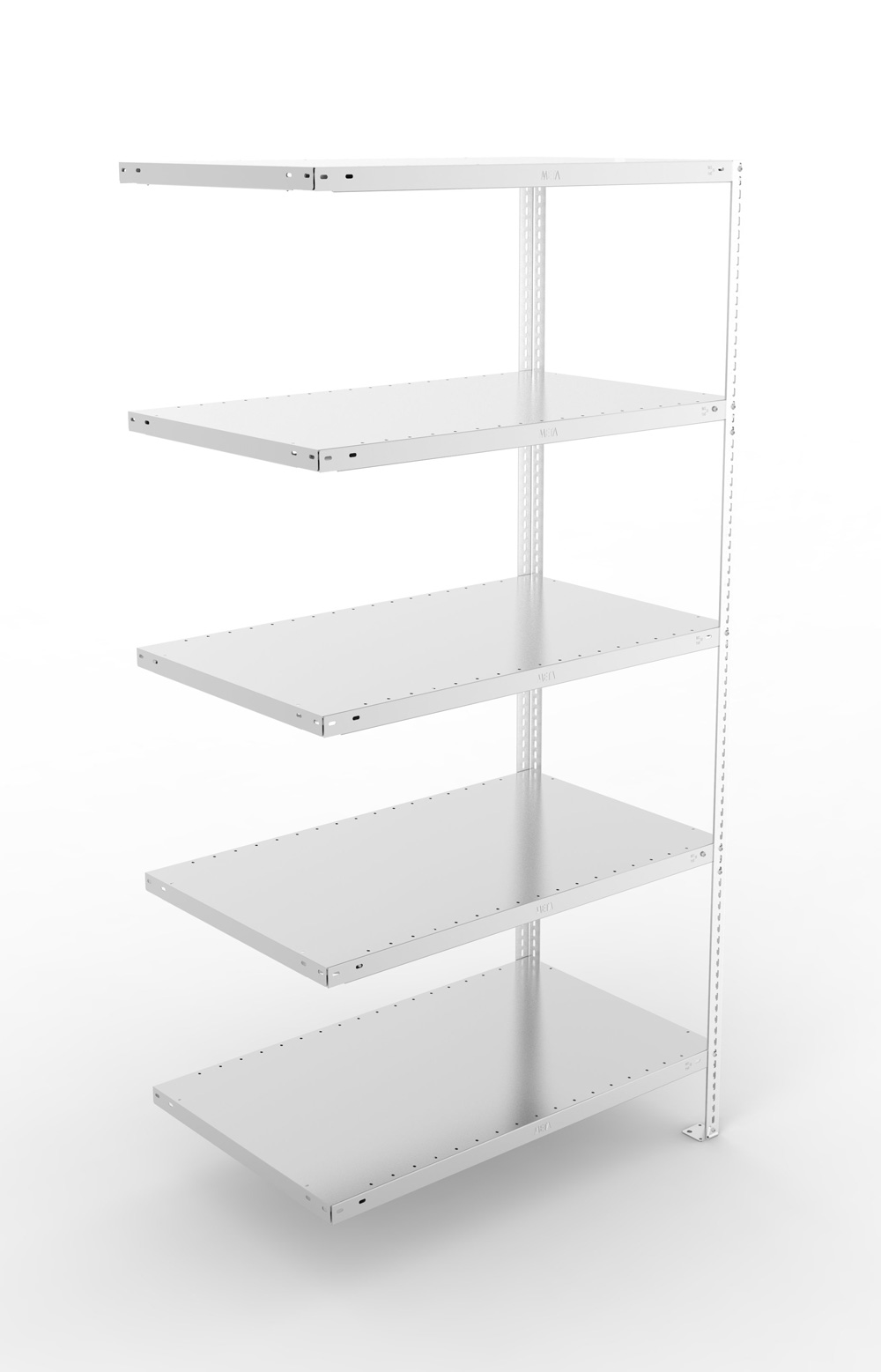 Fachbodenschraubregal, 2000 x 1000 x 600 mm (HxBxT), Anbauregal