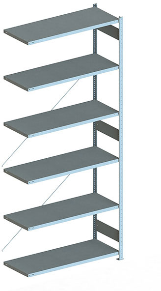 Fachbodenregal, 3000 x 1000 x 500 mm (HxBxT), Anbauregal