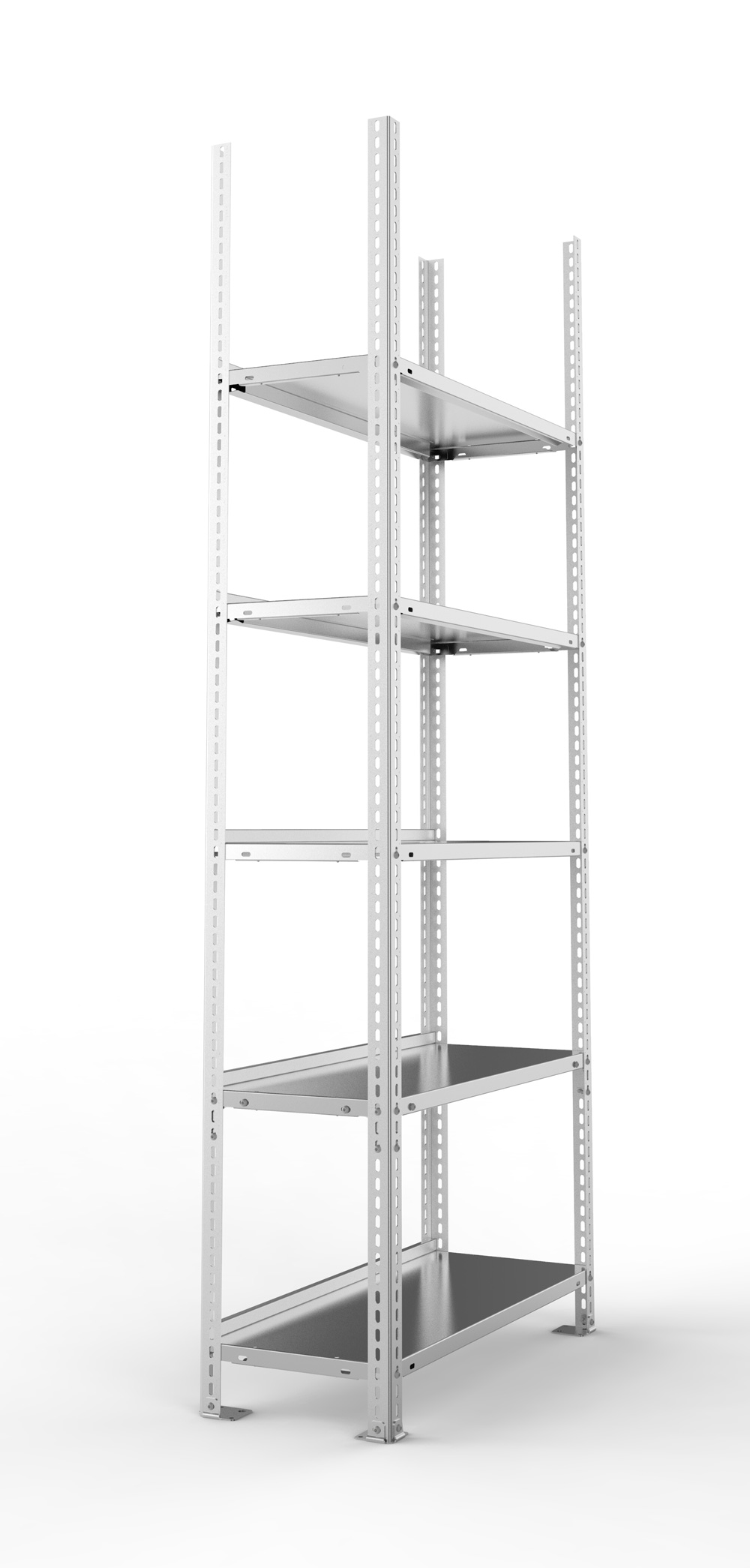 Büroschraubregal, 1850 x 750 x 300 mm (HxBxT), Grundregal