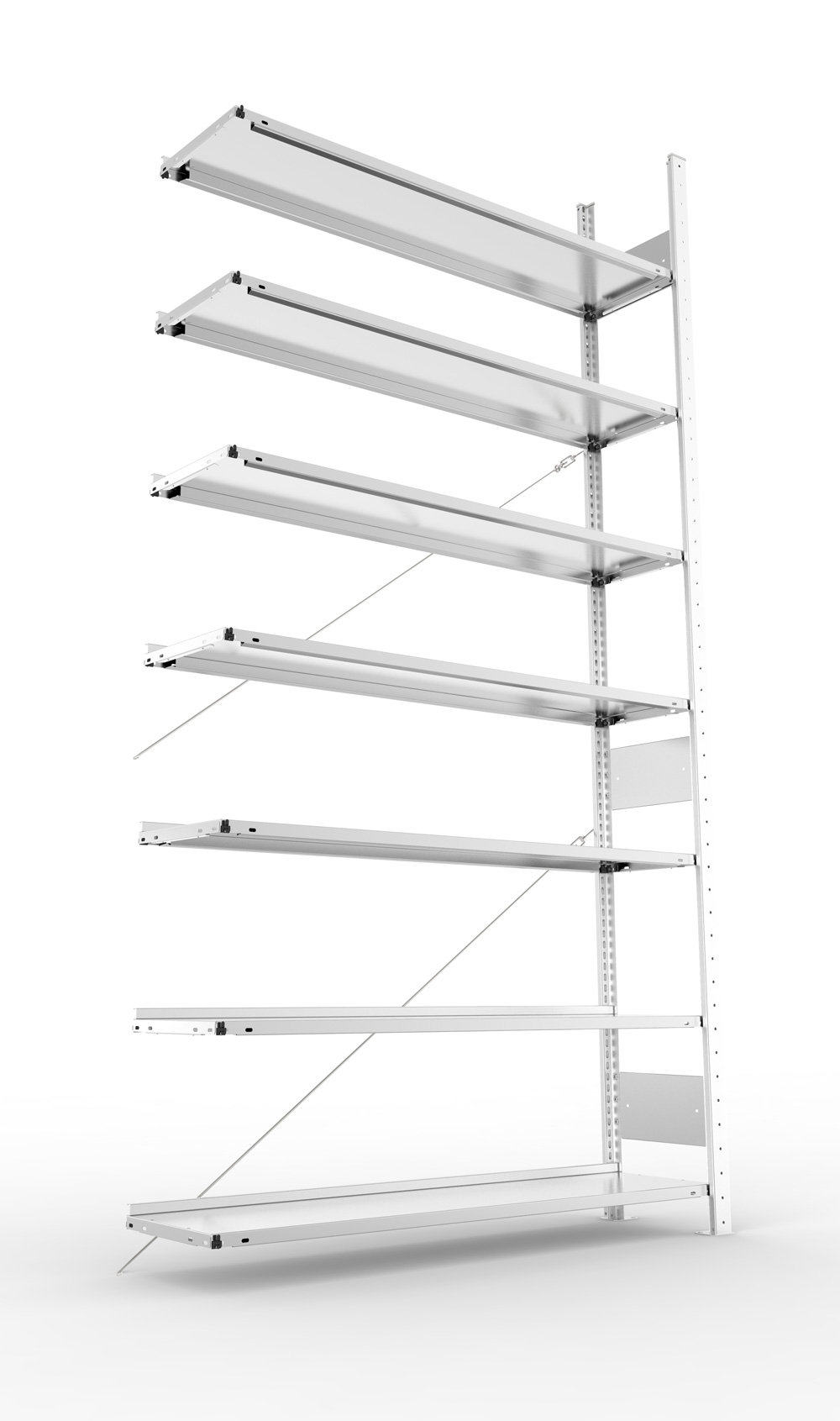 Büroregal, 2500 x 1250 x 300 mm (HxBxT), Anbauregal