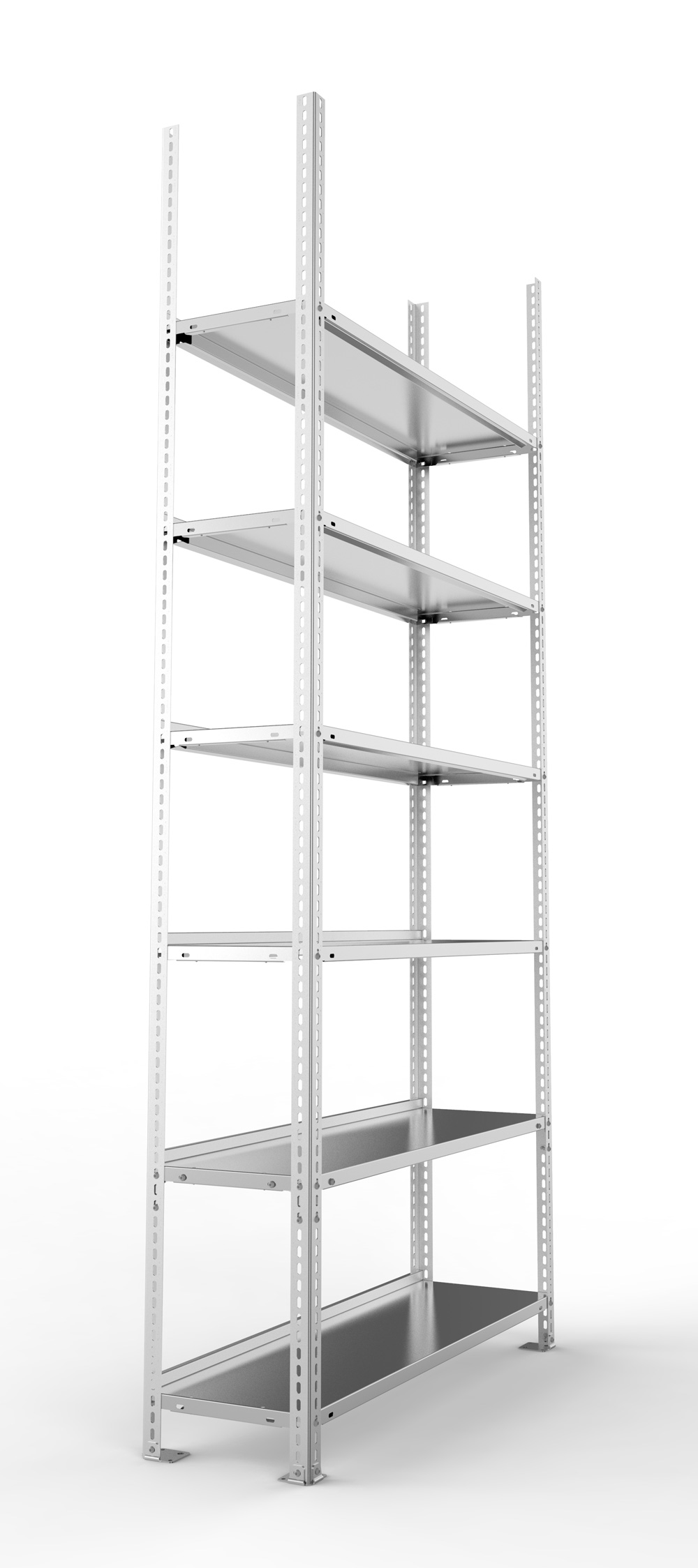 Büroschraubregal, 2200 x 1000 x 300 mm (HxBxT), Grundregal
