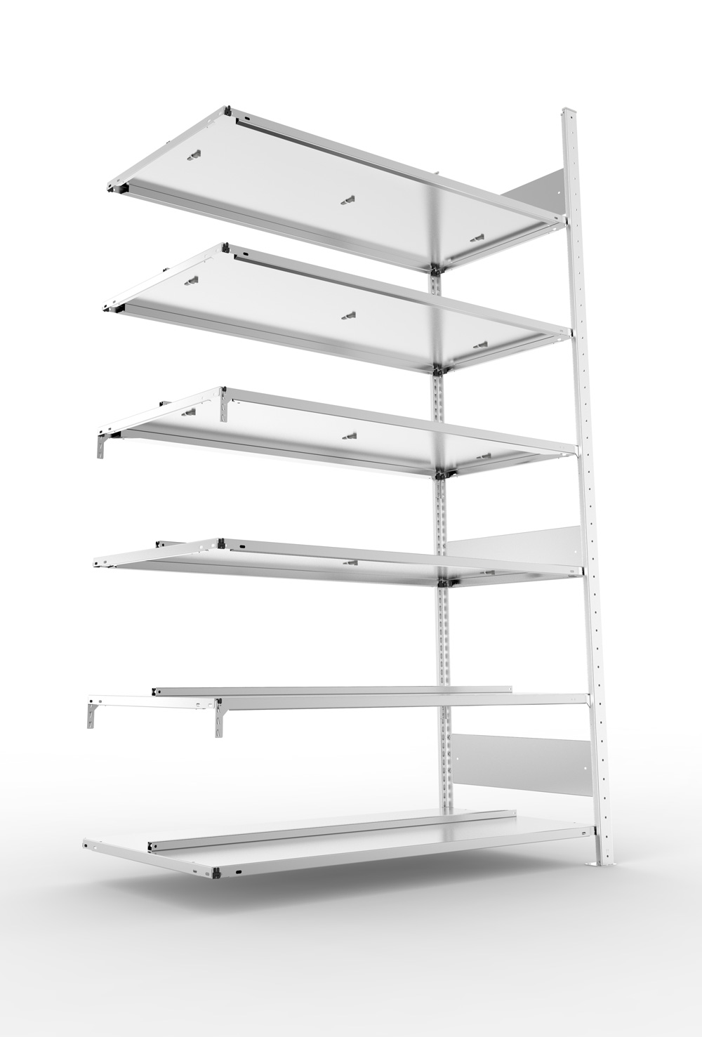 Büroregal, 2200 x 1250 x 600 mm (HxBxT), Anbauregal