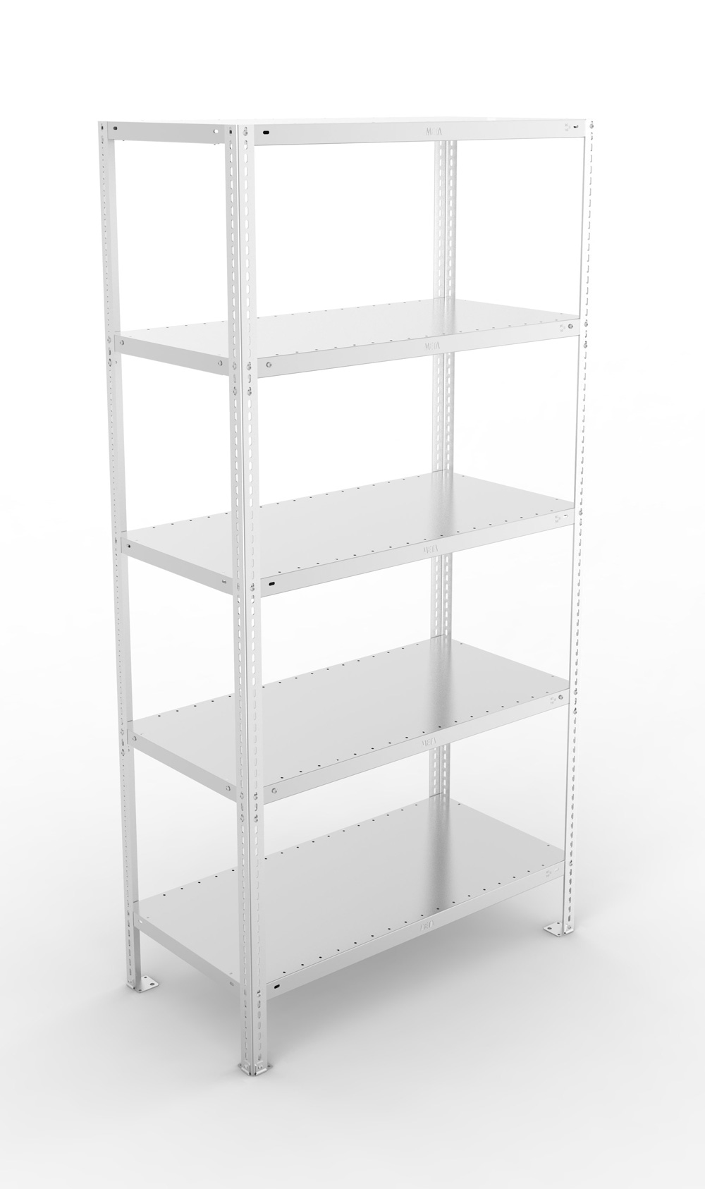 Fachbodenschraubregal, 2000 x 1000 x 500 mm (HxBxT), Grundregal