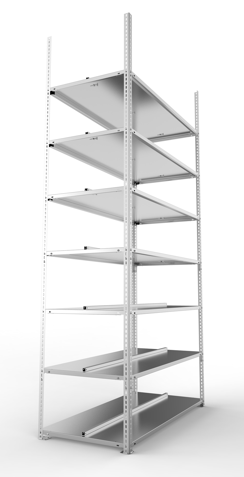 Büroschraubregal, 2500 x 1250 x 600 mm (HxBxT), Grundregal