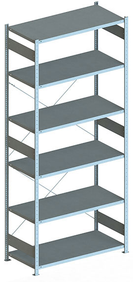 Fachbodenregal, 3000 x 1300 x 600 mm (HxBxT), Grundregal