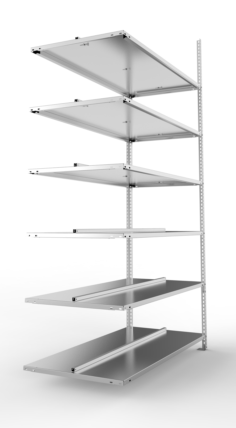 Büroschraubregal, 2200 x 1250 x 600 mm (HxBxT), Anbauregal