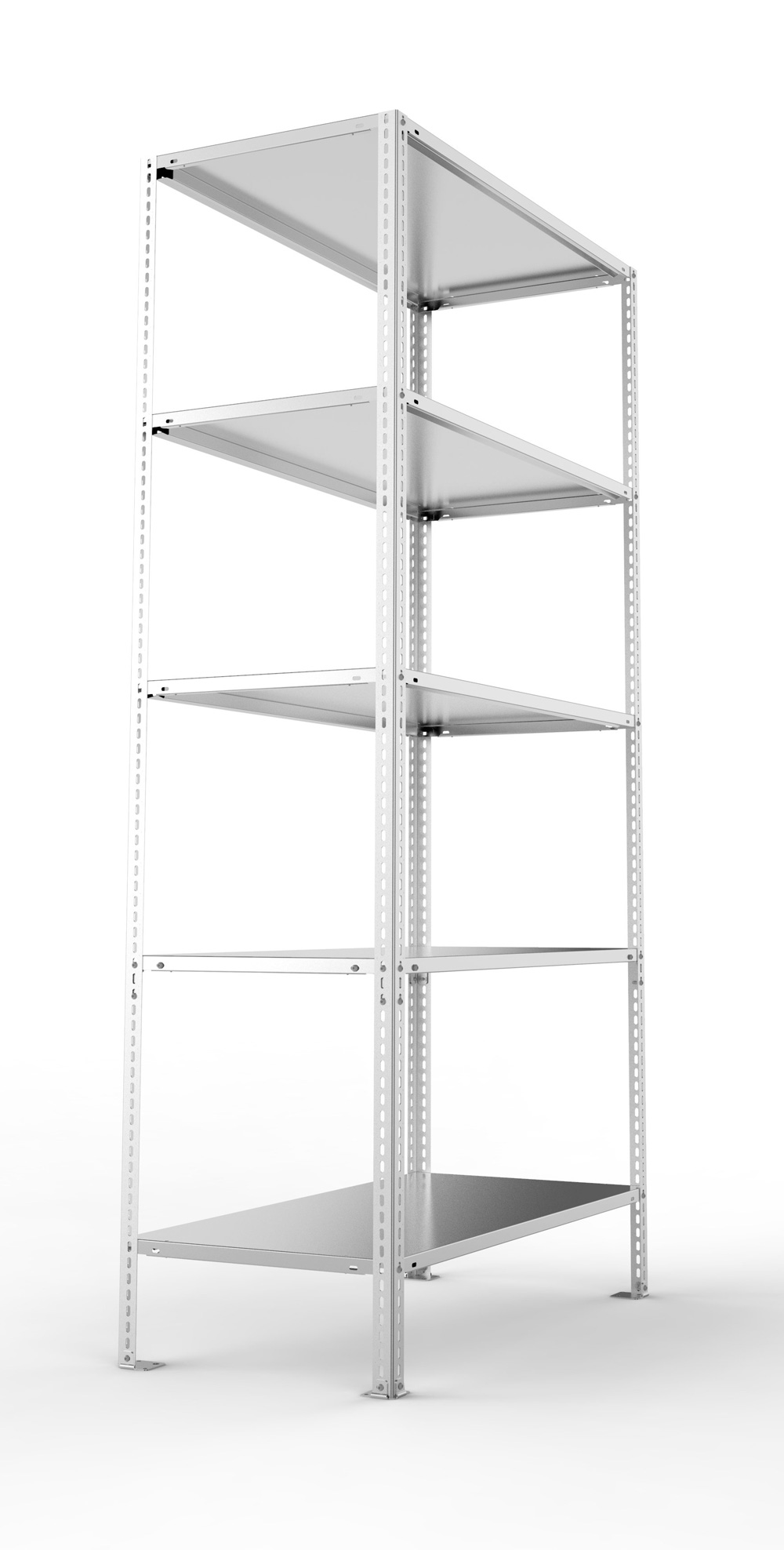 Fachbodenschraubregal, 2000 x 1000 x 500 mm (HxBxT), Grundregal