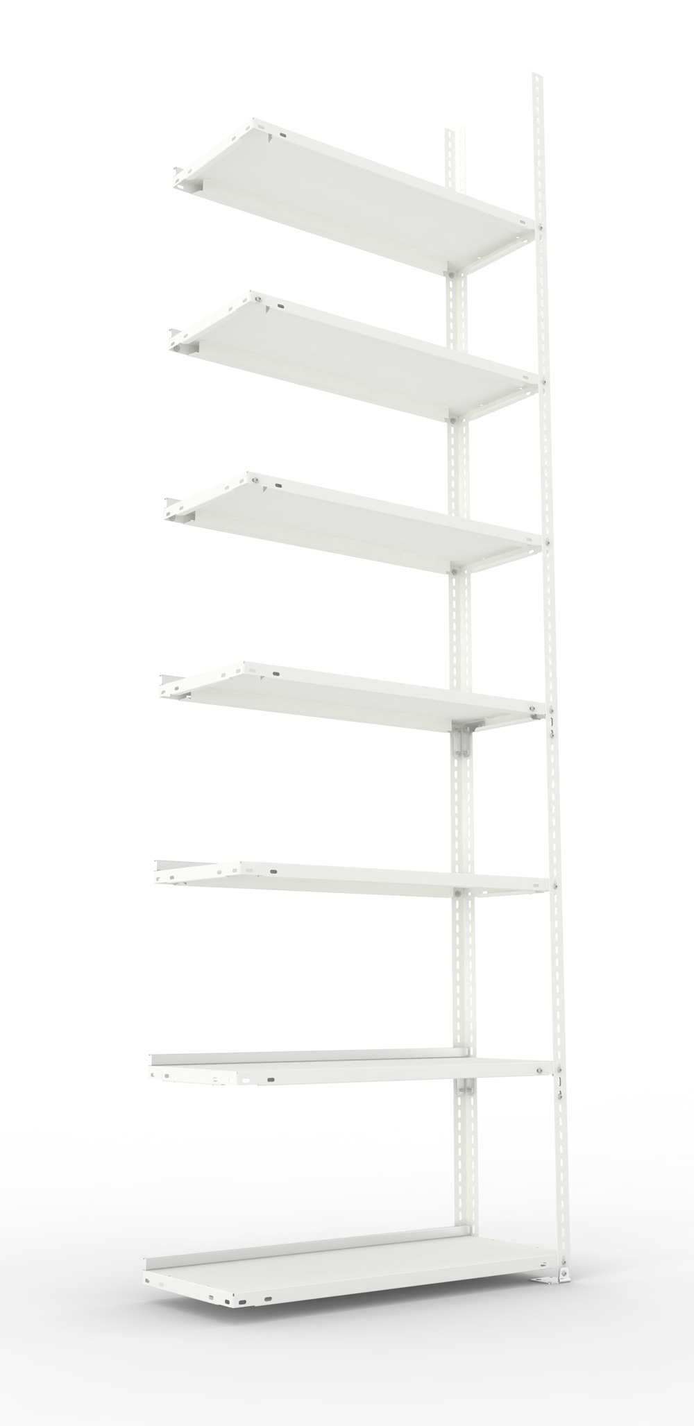 Büroschraubregal 2500 x 750 x 300 mm (HxBxT), Anbauregal