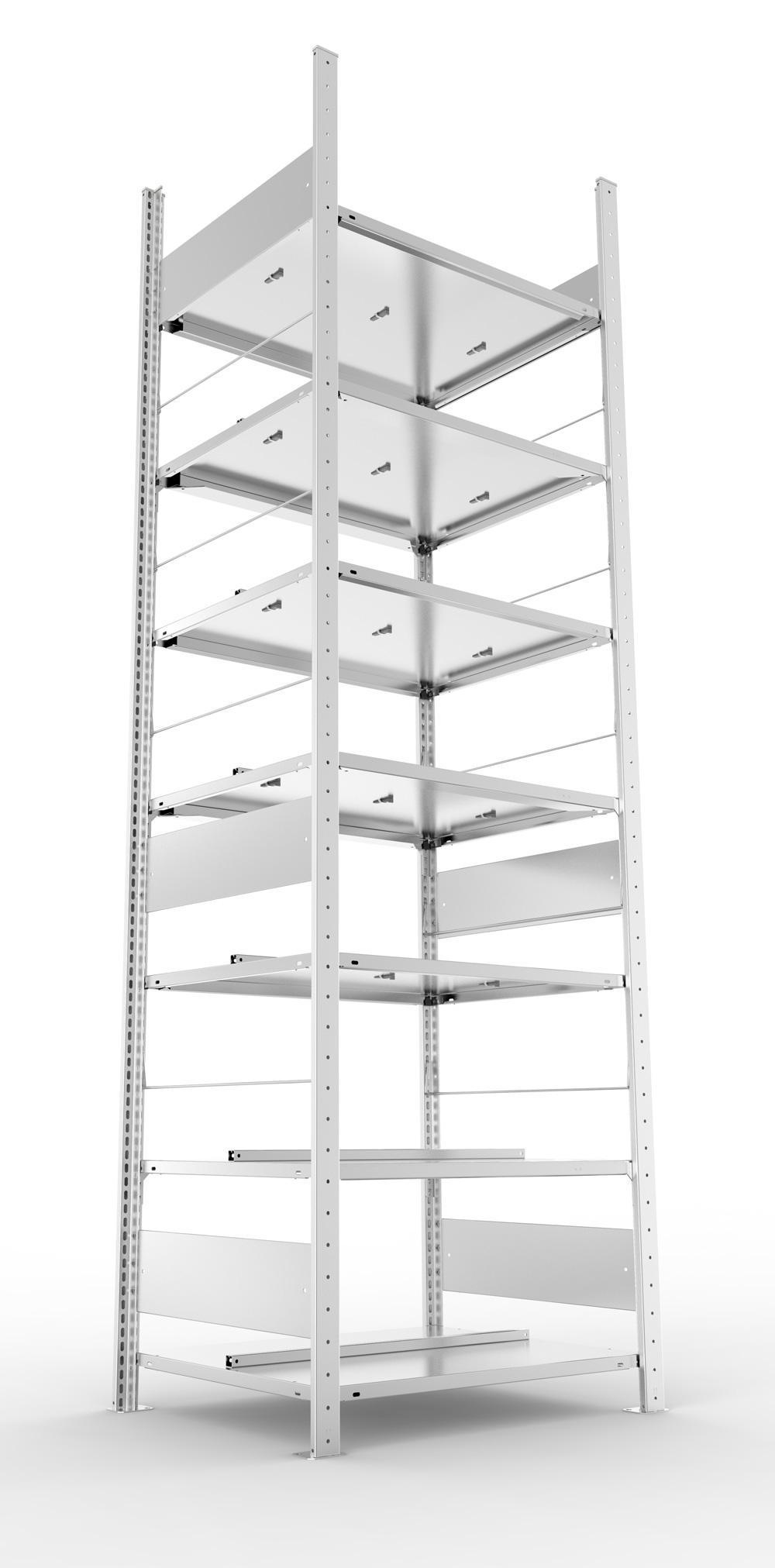 Büroregal, 2500 x 750 x 600 mm (HxBxT), Grundregal