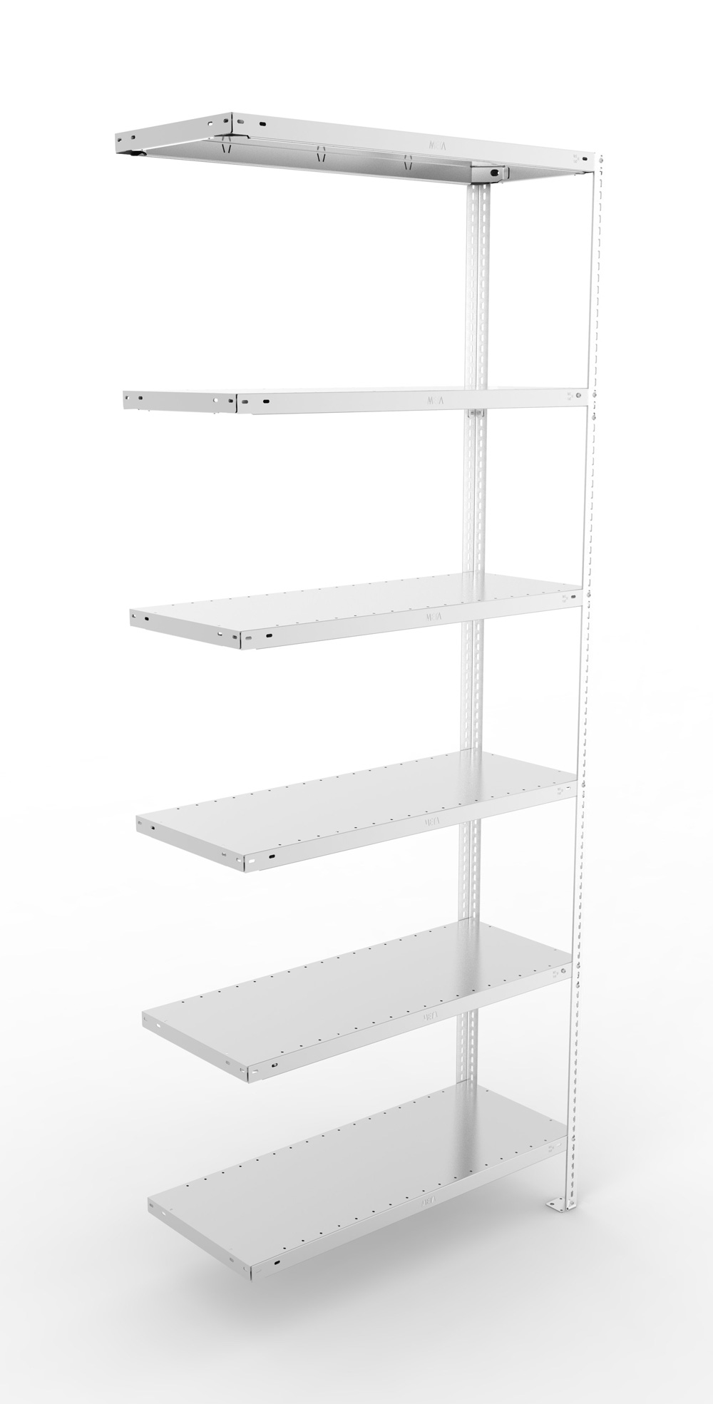 Fachbodenschraubregal, 2500 x 1000 x 400 mm (HxBxT), Anbauregal