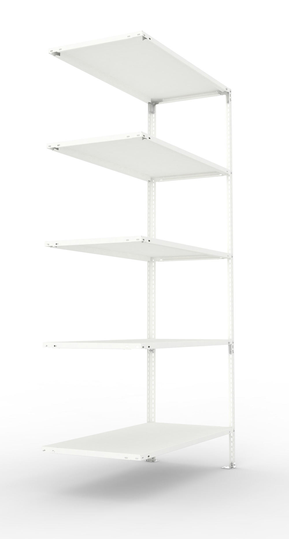 Fachbodenschraubregal, 2000 x 1000 x 500 mm (HxBxT), Anbauregal