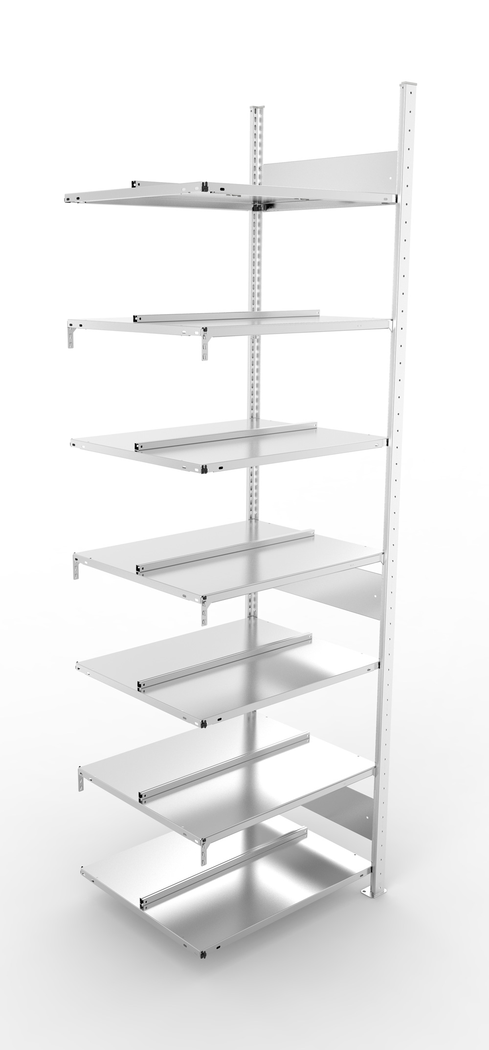 Büroregal, 2500 x 750 x 600 mm (HxBxT), Anbauregal