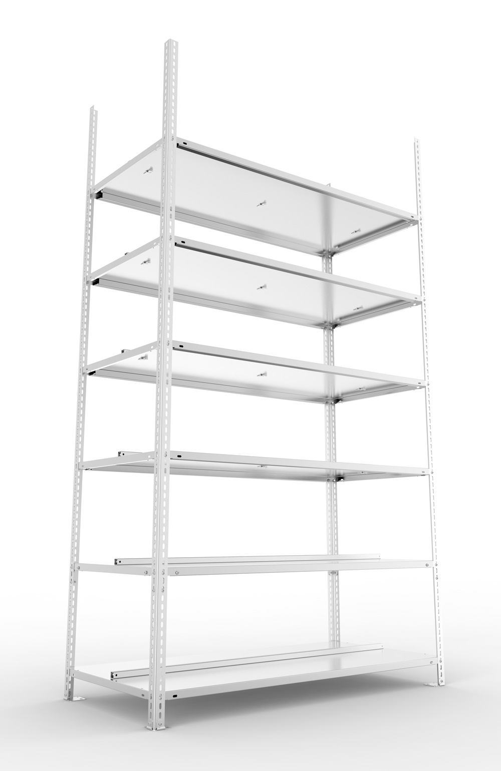 Büroschraubregal, 2200 x 1250 x 600 mm (HxBxT), Grundregal