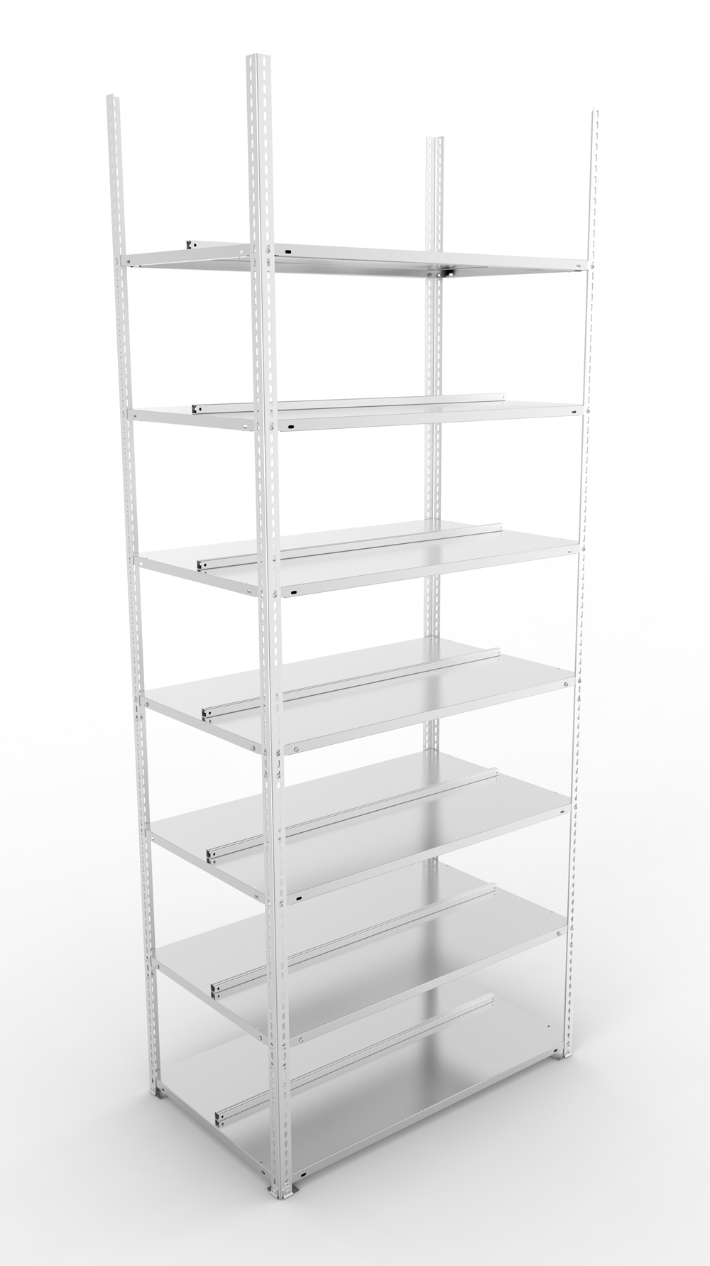Büroschraubregal, 2500 x 1000 x 600 mm (HxBxT), Grundregal