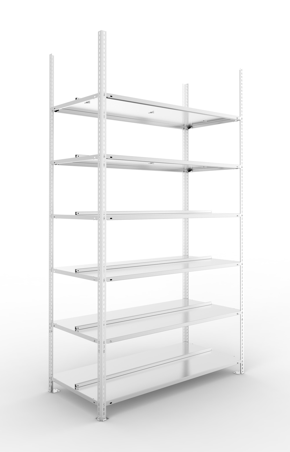 Büroschraubregal, 2200 x 1250 x 600 mm (HxBxT), Grundregal