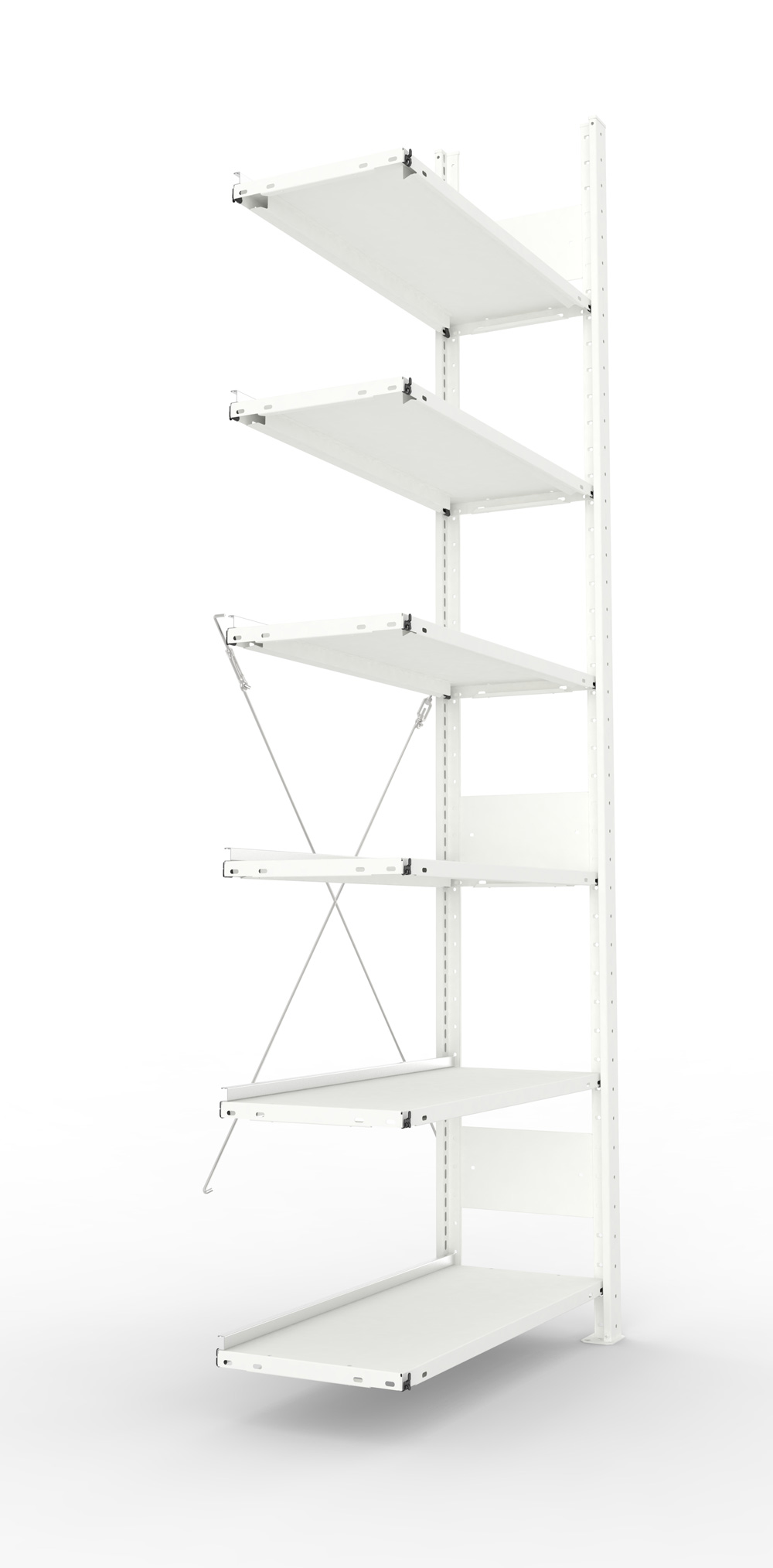 Büroregal, 2200 x 750 x 300 mm (HxBxT), Anbauregal