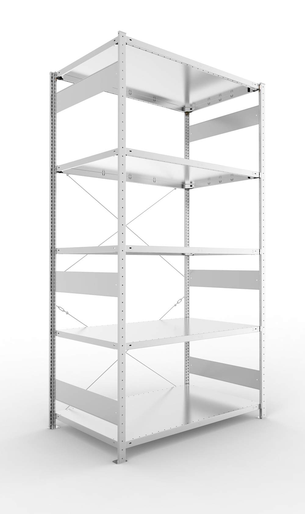 Fachbodenregal, 2500 x 1300 x 800 mm (HxBxT), Grundregal