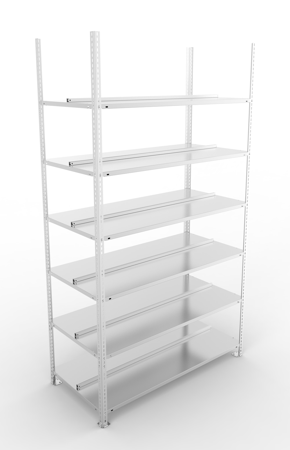 Büroschraubregal, 2200 x 1250 x 600 mm (HxBxT), Grundregal