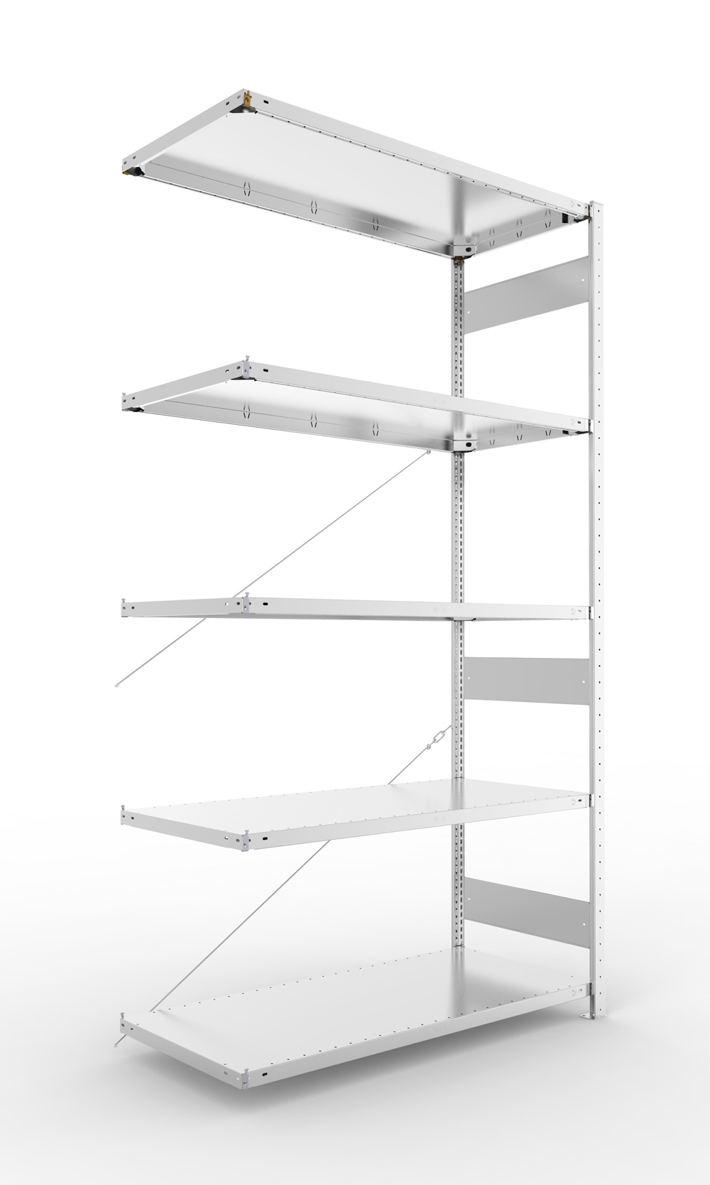 Fachbodenregal, 2500 x 1300 x 600 mm (HxBxT), Anbauregal