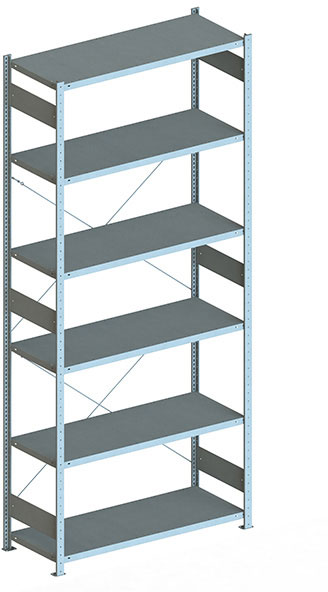 Fachbodenregal, 3000 x 1000 x 500 mm (HxBxT), Grundregal