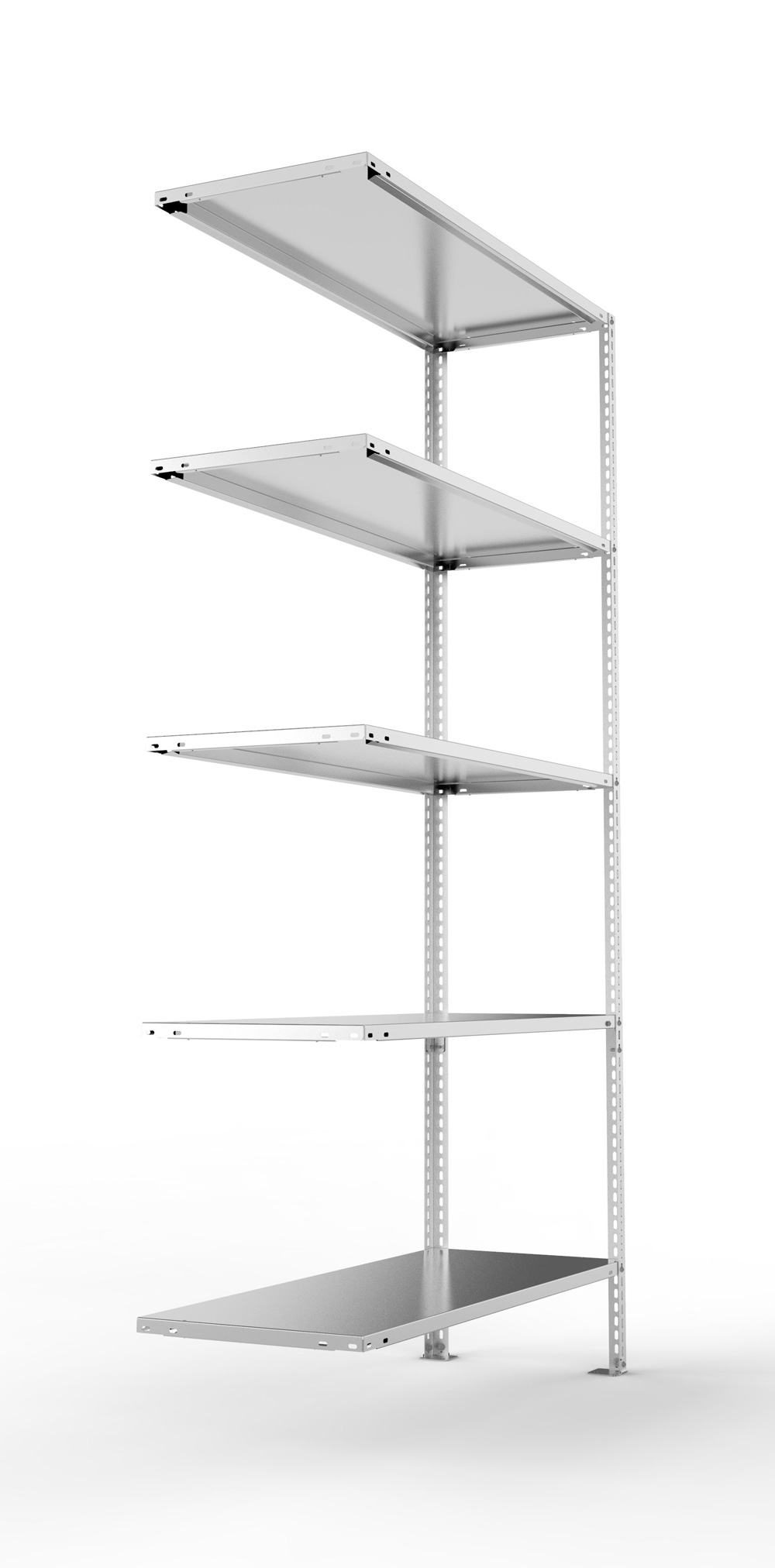 Fachbodenschraubregal, 2000 x 1000 x 400 mm (HxBxT), Anbauregal