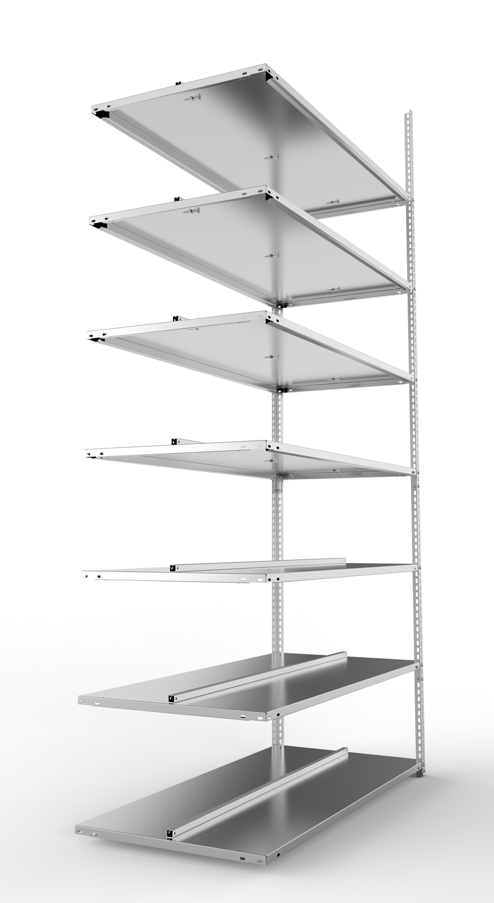 Büroschraubregal, 2500 x 1250 x 600 mm (HxBxT), Anbauregal
