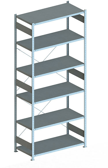 Fachbodenregal, 3000 x 1300 x 600 mm (HxBxT), Grundregal