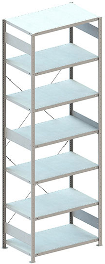Fachbodenregal, 3000 x 1000 x 600 mm (HxBxT), Grundregal