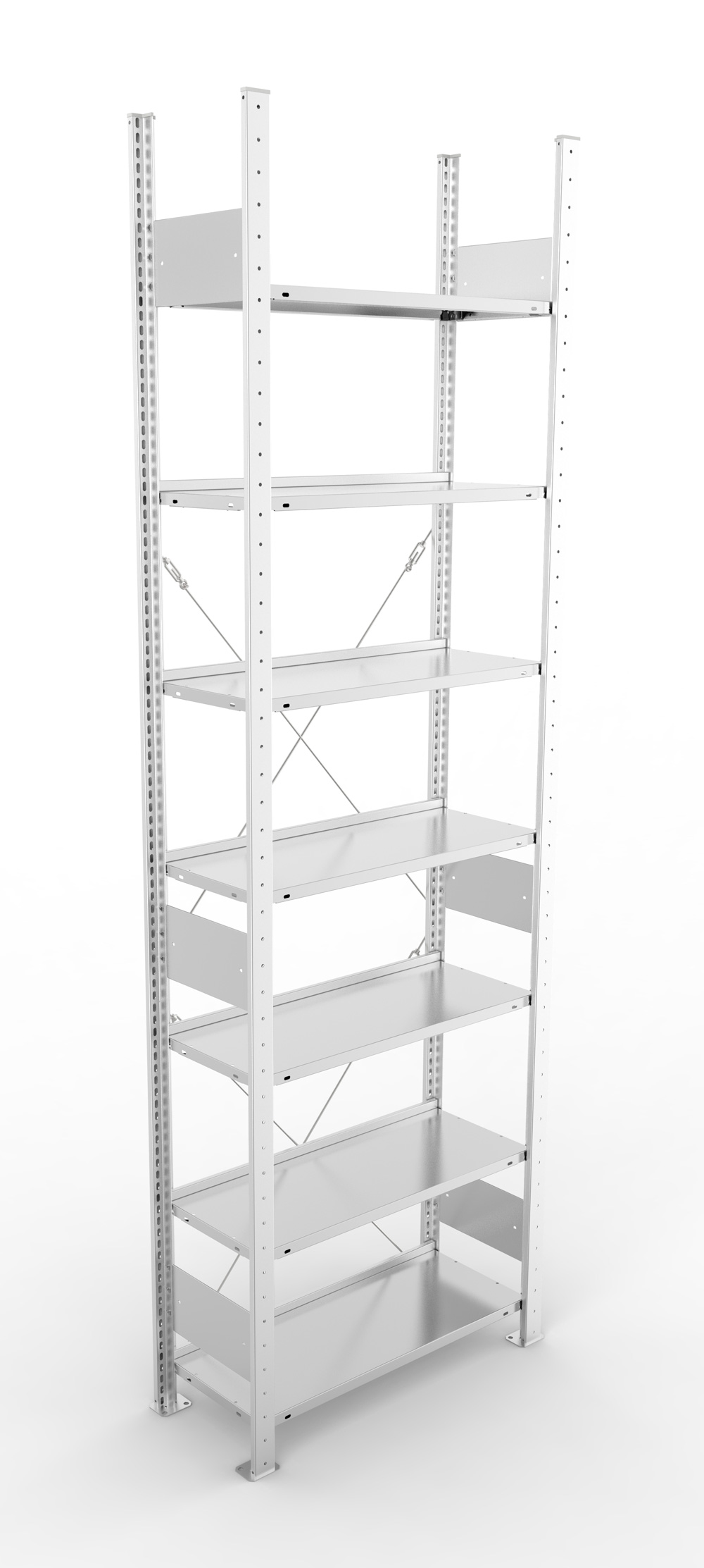 Büroregal, 2500 x 750 x 300 mm (HxBxT), Grundregal