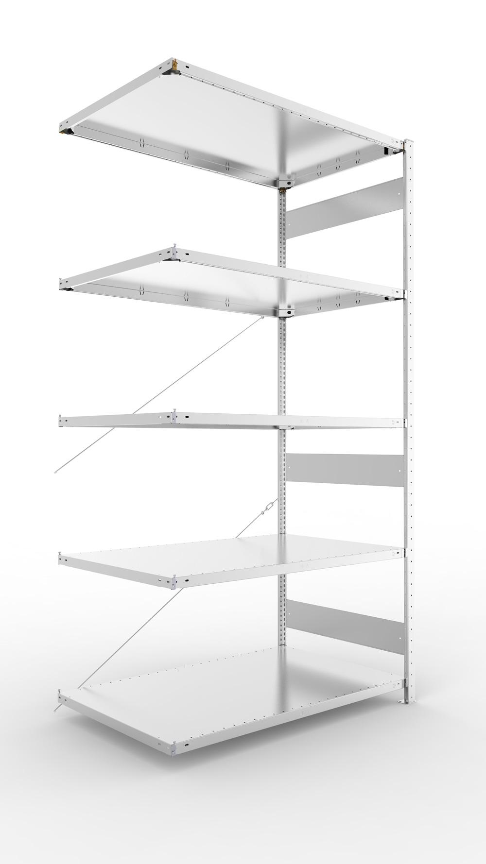 Fachbodenregal, 2500 x 1300 x 800 mm (HxBxT), Anbauregal